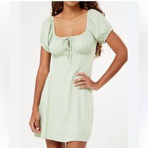 La Hearts Light Green Midi Dress